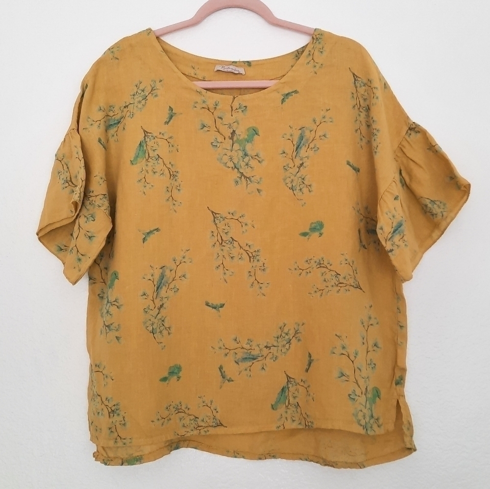 Bellambia Whimsical Linen Top M
